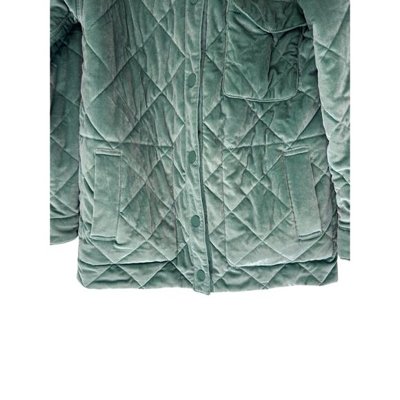 NVLT Quilted Velour Reversible Field Jacket Green Barn Coat Fairy Whimsy Small - Picture 6 of 16